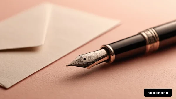 ペンと封筒の美しい組み合わせ