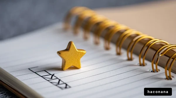 星型のオブジェとノート