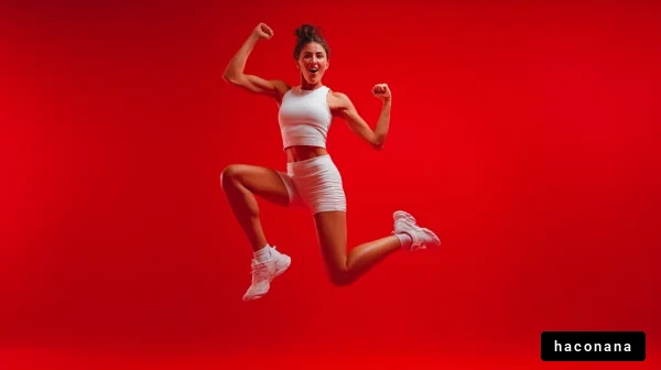 躍動感あるフィットネス女性