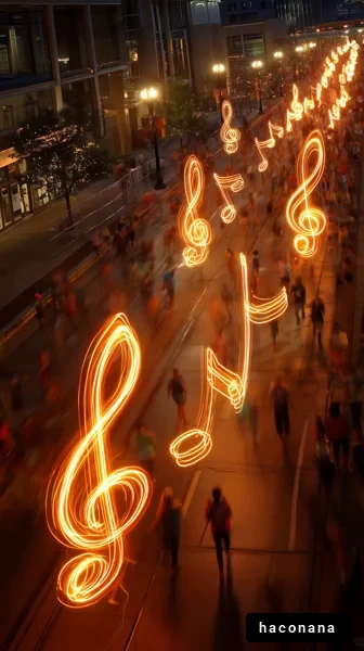 夜の街並みと音楽