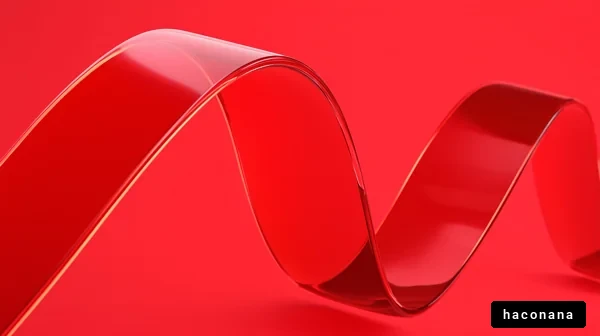 赤いリボンの流れ