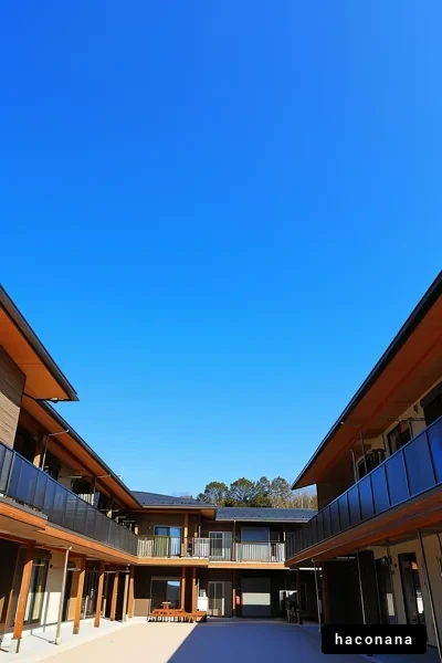 青空の下の建物