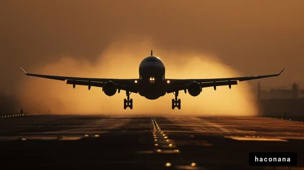 飛行機の離陸風景