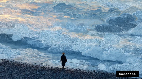 海辺での釣り人の風景