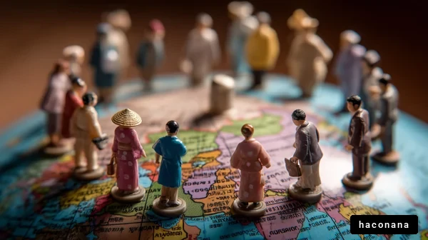 地球を囲む人々の小像