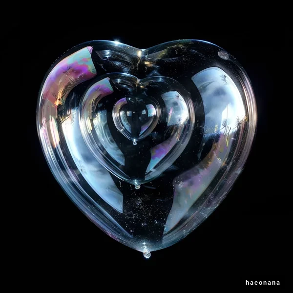 透明なハートのオブジェ