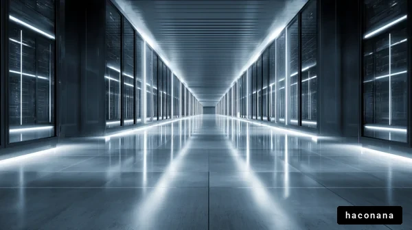 データセンターの近未来的な廊下