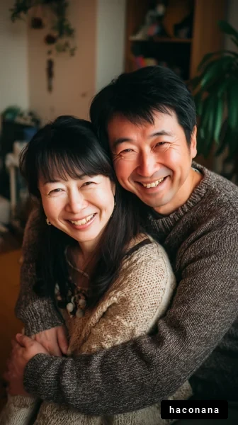 笑顔のカップルのポートレート