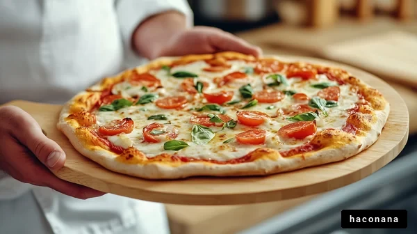 新鮮なトマトのピザ