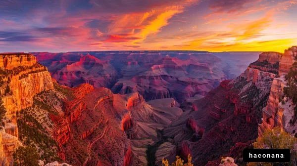 壮大なグランドキャニオンの夕日