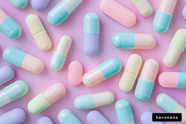 カラフルなカプセルの集まり