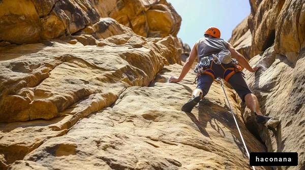 岩壁登りのアクション