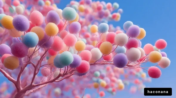 カラフルな木の枝