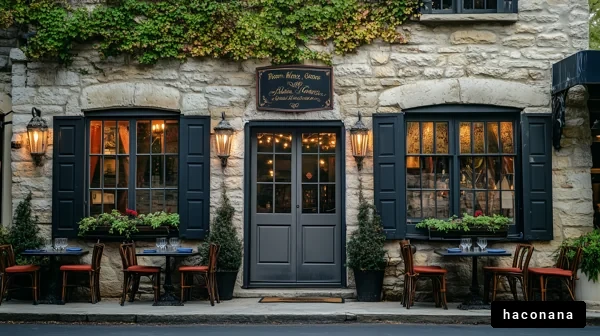 魅力的なレストランの外観