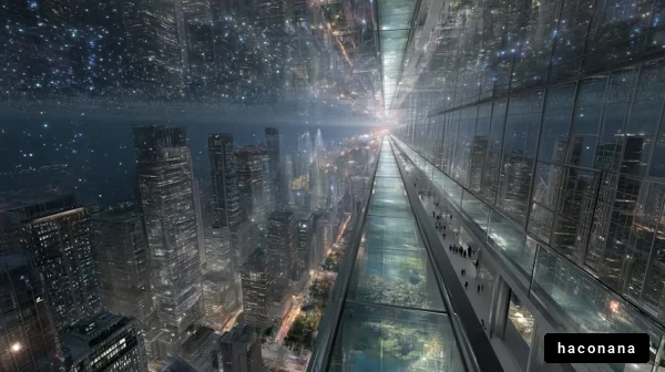 未来都市の幻想的な景色