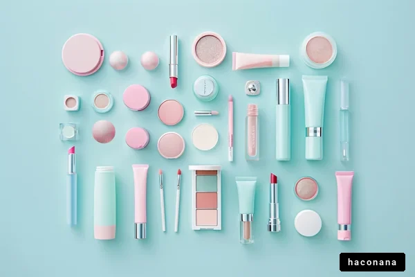 可愛らしい化粧品の並び
