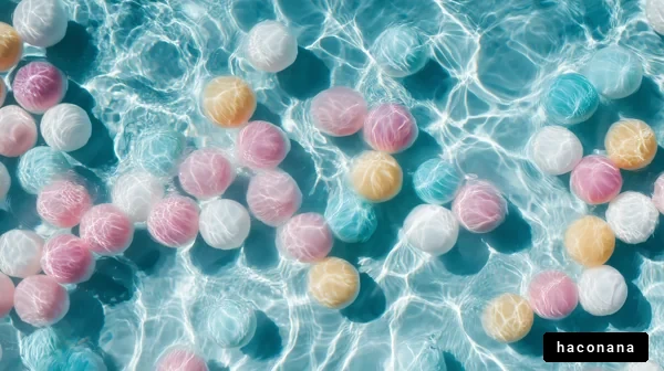 水面に浮かぶ色とりどりの玉