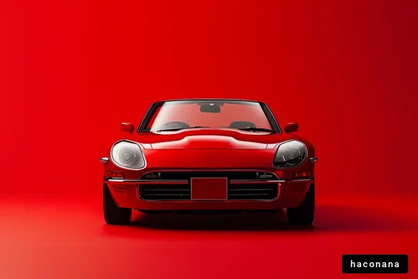 赤いスポーツカーの正面