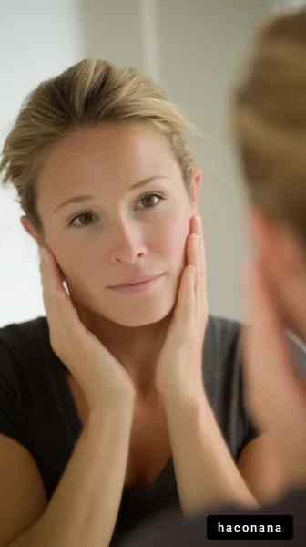 鏡を見つめる女性