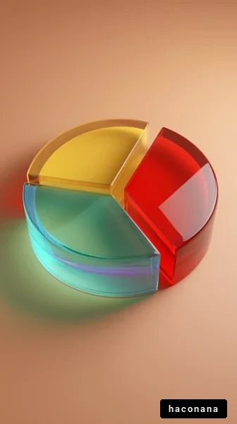 カラフルな円グラフのデザイン