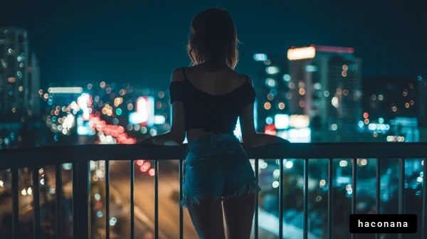 夜景を楽しむ女性