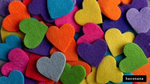 カラフルなハートの飾り