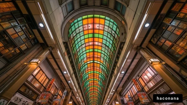 カラフルなアーケードの景色