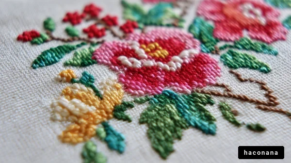 美しい刺繍の花柄