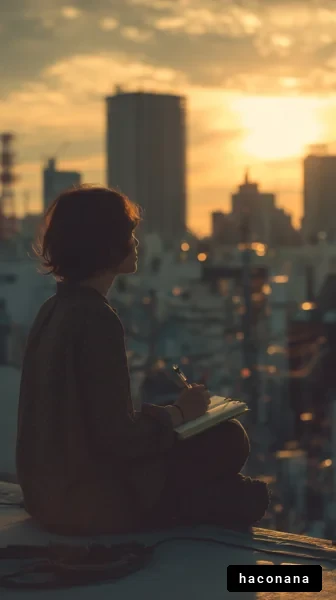 夕暮れ時の創作活動