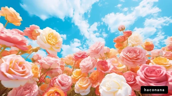 色とりどりのバラの景色