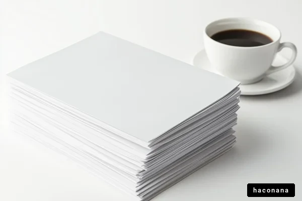 白い紙とコーヒーの静物