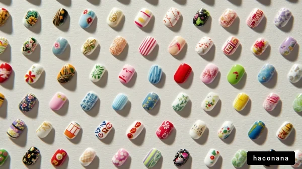 カラフルなネイルのデザイン