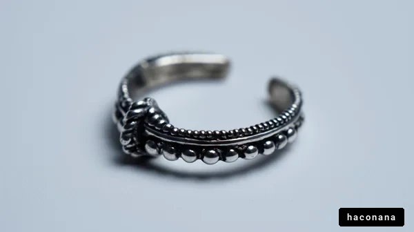 シルバーリングのクローズアップ