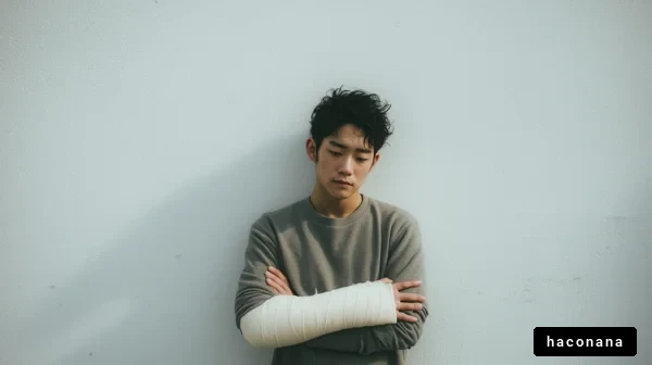 包帯を巻いた若者