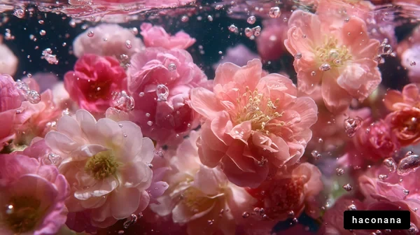 水中の美しい花々