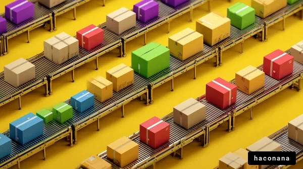 カラフルな配送ボックス