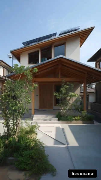 モダンな日本の家と庭