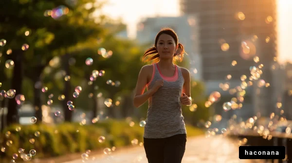 公園でのランニングと泡