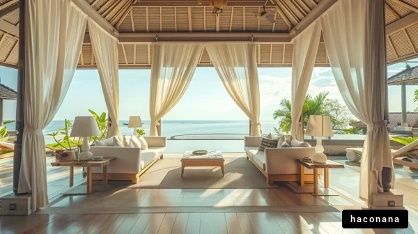 美しいオーシャンビューのリビング