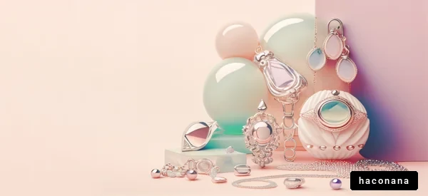 美しいジュエリーの展示