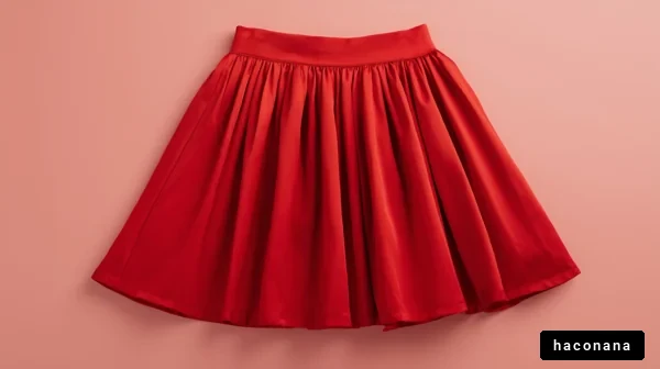 鮮やかな赤のスカート