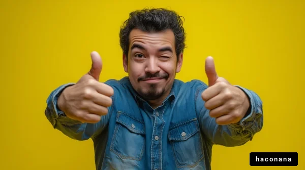 笑顔でサムズアップの男性