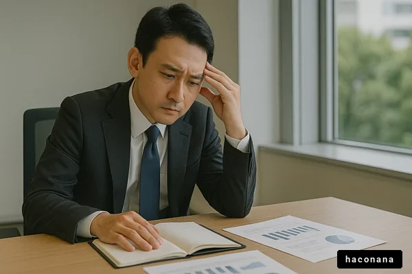 ビジネスシーンの悩む男性