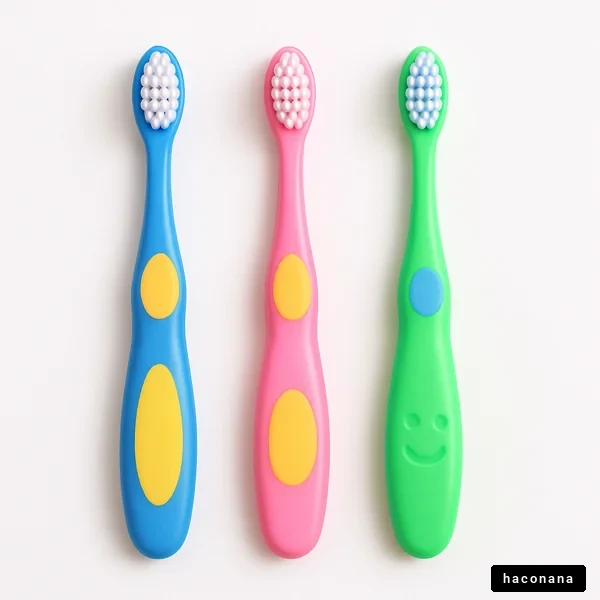 カラフルな歯ブラシ3本