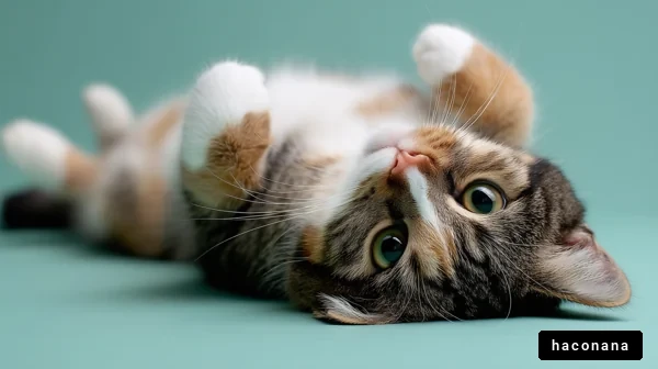 可愛らしい猫のポーズ