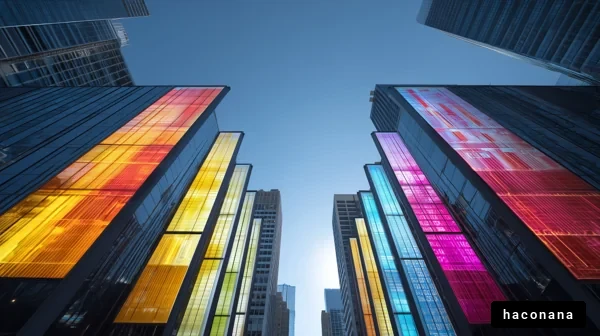 カラフルなビル群の風景