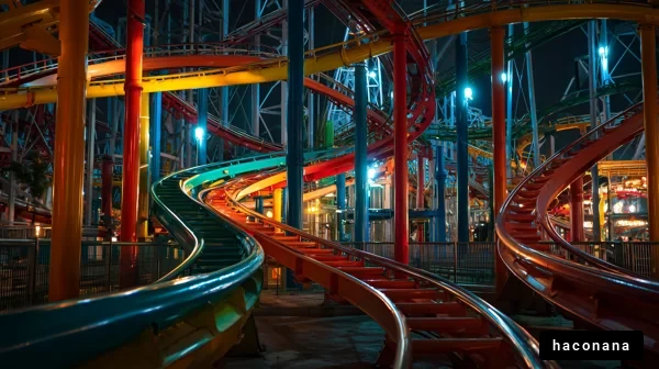 カラフルなローラーコースター