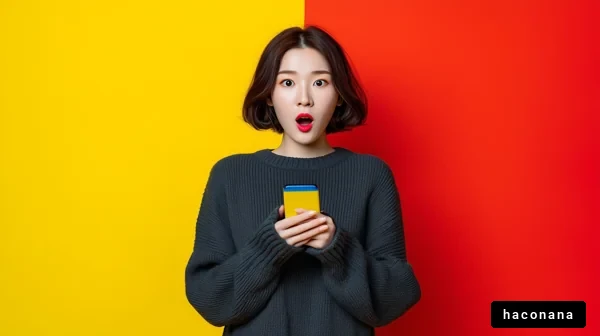 驚きの表情を持つ女性