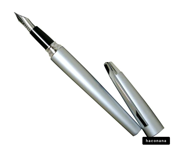 シルバーのペンとキャップ