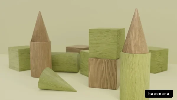 木製の色と形の積み木